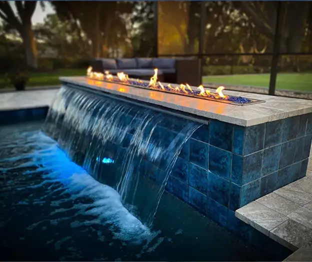 Fire and water feature combination